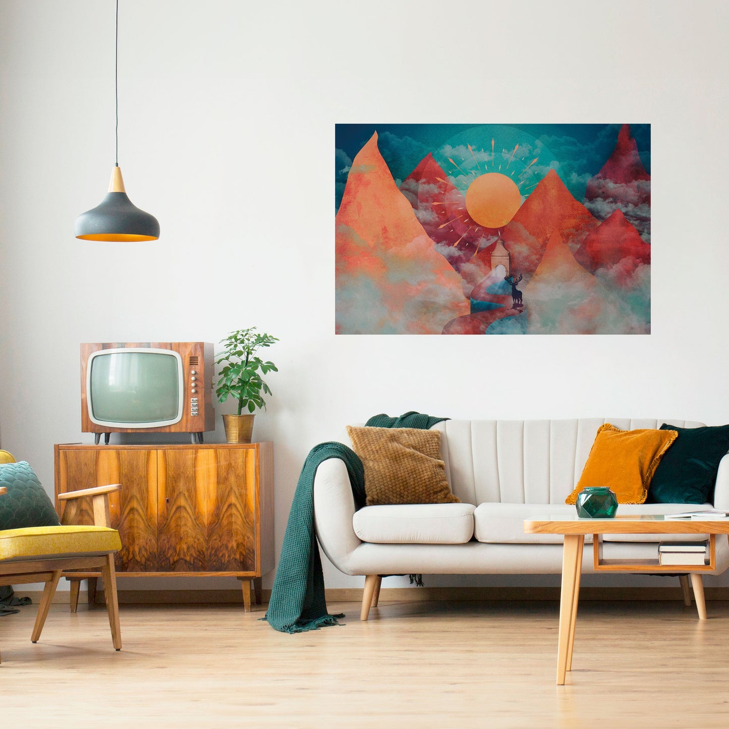 DEER MOUNTAIN horisontell affisch med självhäftande motiv