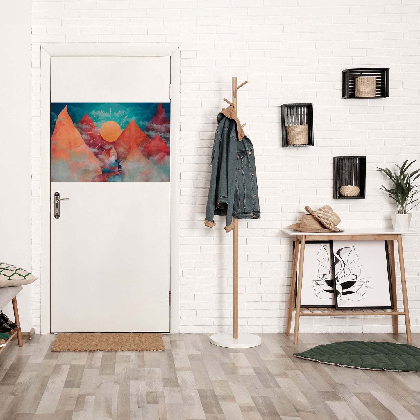 DEER MOUNTAIN horisontell affisch med självhäftande motiv