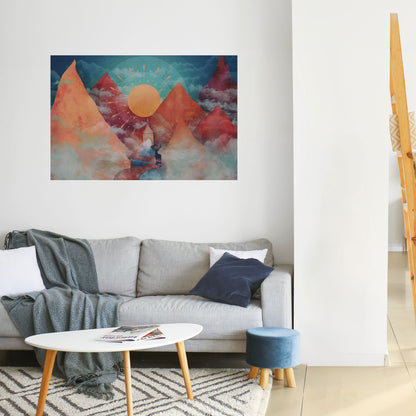 DEER MOUNTAIN horisontell affisch med självhäftande motiv