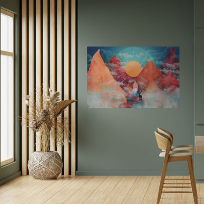 DEER MOUNTAIN horisontell affisch med självhäftande motiv