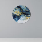 INKY MARBLE Round Wall Art