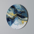 INKY MARBLE Round Wall Art