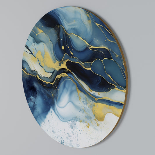 INKY MARBLE Rund väggdekor