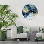 INKY MARBLE Round Wall Art