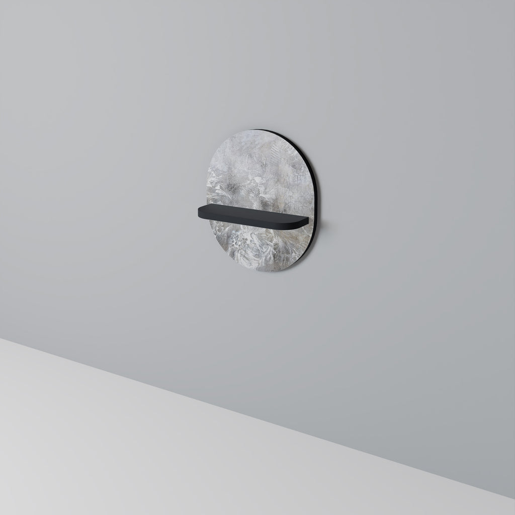 WHITE WHISPER Oval konsthylla i svart finish