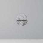 WHITE WHISPER Oval Art Shelf In Black Finish