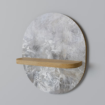 WHITE WHISPER Oval Art Shelf In Oak Effect