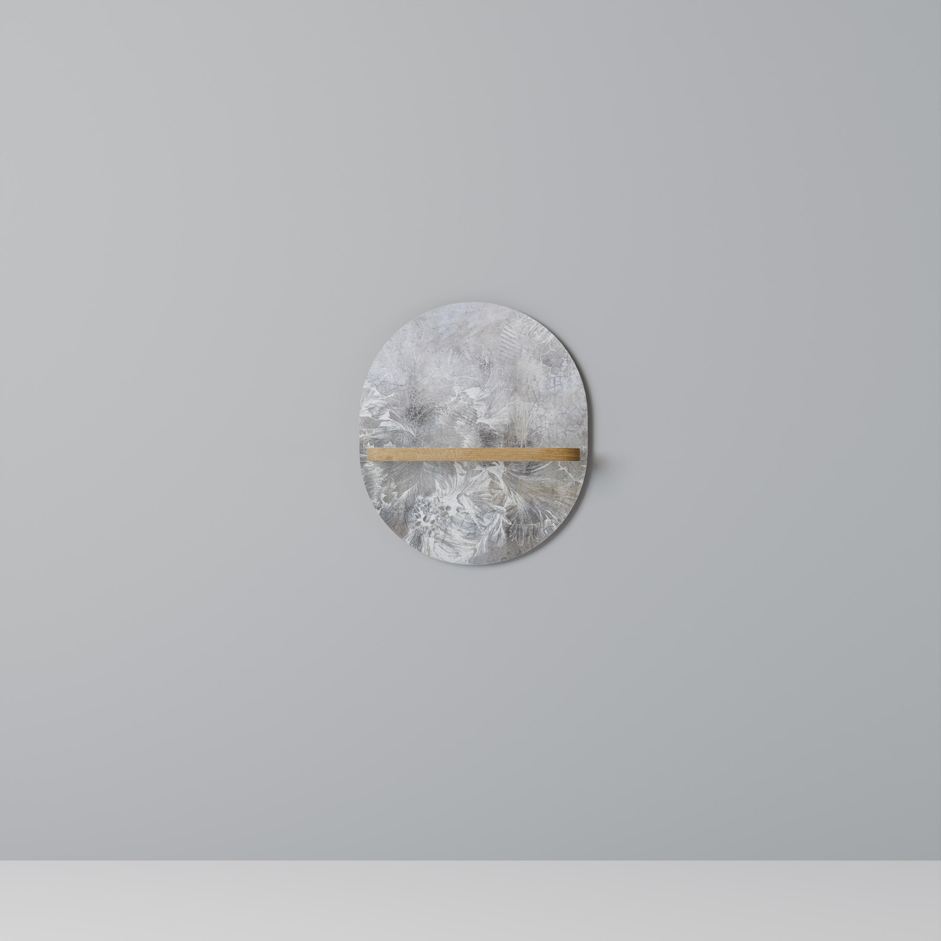 WHITE WHISPER Oval konsthylla i ekeffekt