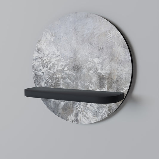 WHITE WHISPER Rund konsthylla i svart finish