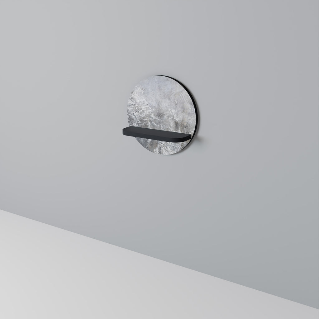 WHITE WHISPER Rund konsthylla i svart finish