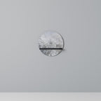 WHITE WHISPER Round Art Shelf In Black Finish