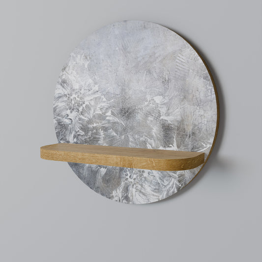 WHITE WHISPER Round Art Shelf In Oak Effect