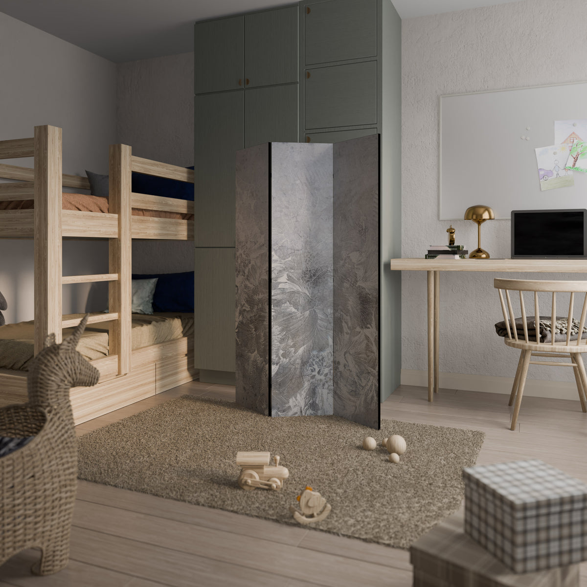 WHITE WHISPER 3-Panel Room Divider