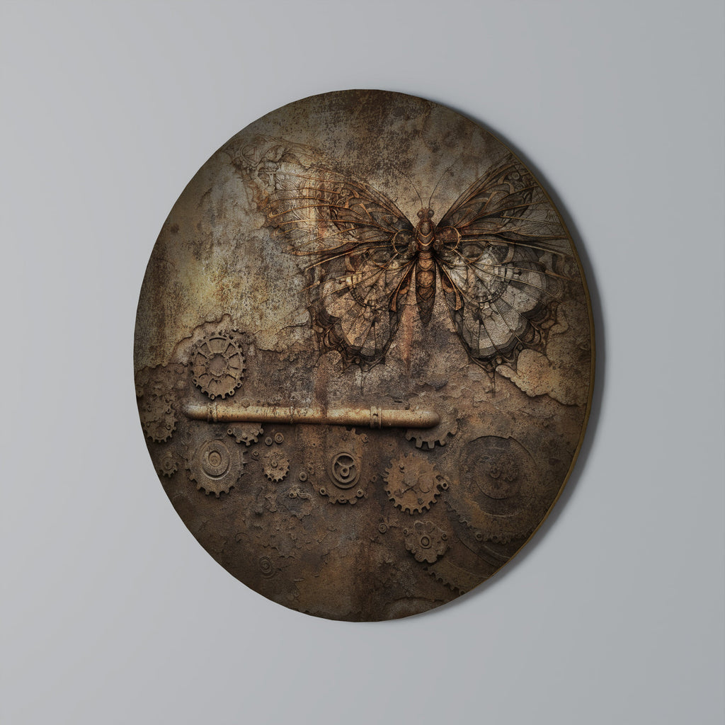 Rund väggdekoration MEKANISK FJÄRIL