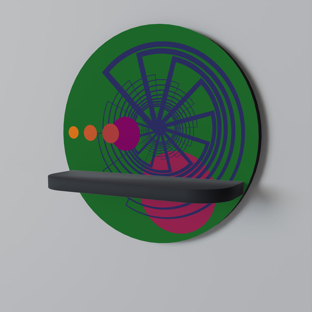 VIVID COLORWHEEL Rund konsthylla i svart finish