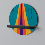 CHROMATIC DREAMSCAPE Round Art Shelf In Black Finish