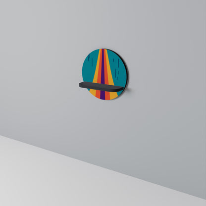 CHROMATIC DREAMSCAPE Rund konsthylla i svart finish