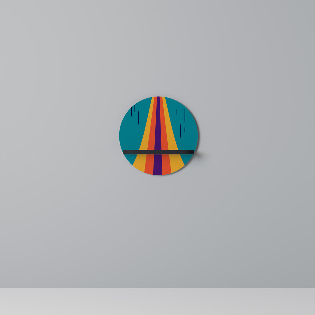 CHROMATIC DREAMSCAPE Rund konsthylla i svart finish