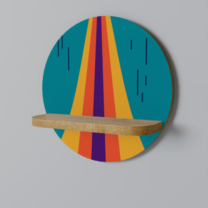 CHROMATIC DREAMSCAPE Rund Konsthylla I Ekeffekt