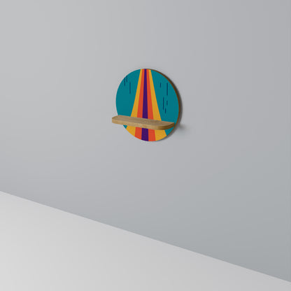 CHROMATIC DREAMSCAPE Rund Konsthylla I Ekeffekt
