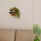 RIBBON REVERIE Oval Art Shelf In Black Finish