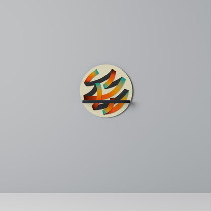 RIBBON REVERIE Rund konsthylla i svart finish