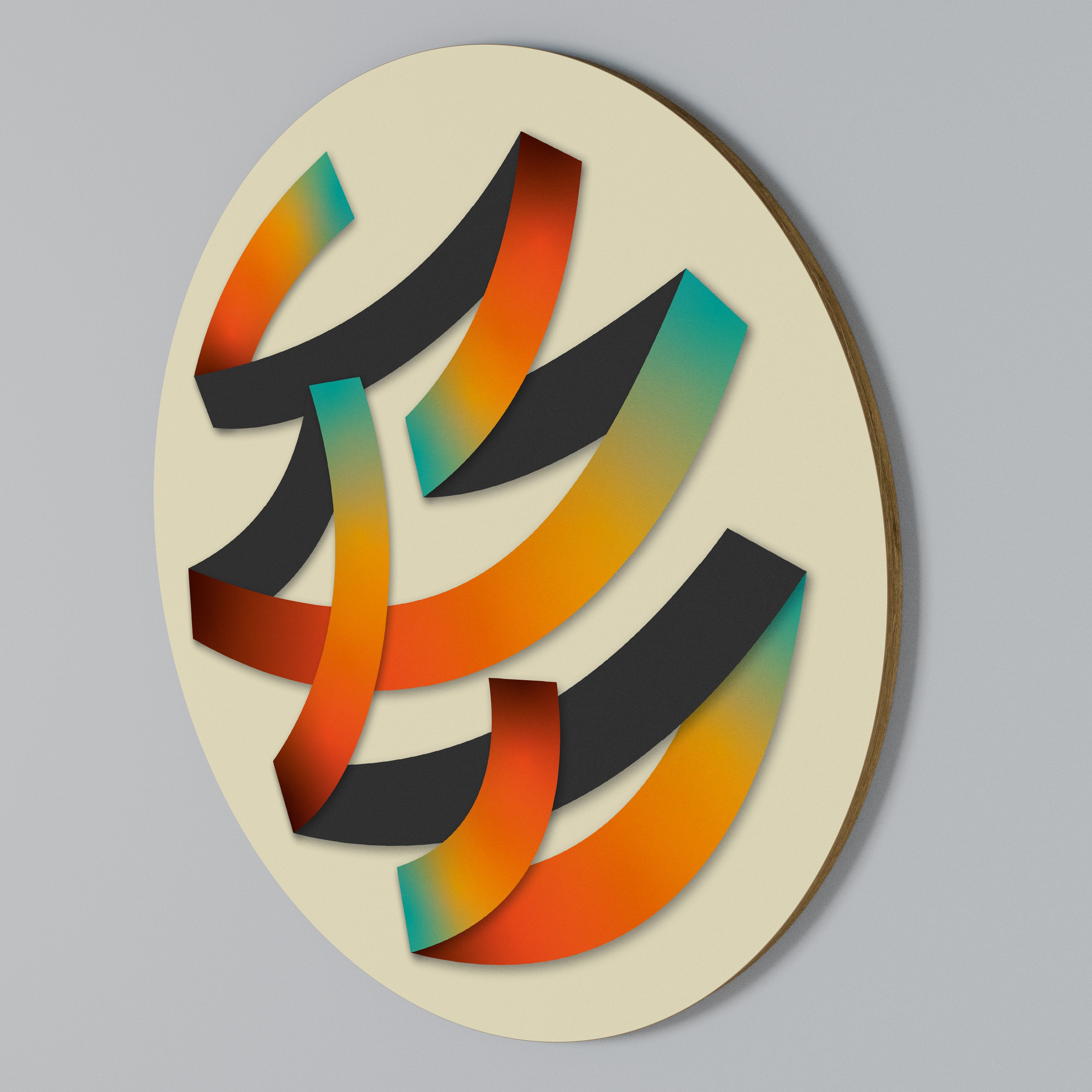 RIBBON REVERIE Rund väggdekor