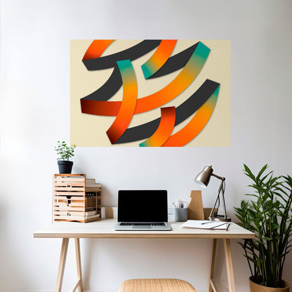 RIBBON REVERIE horisontell affisch med självhäftande motiv