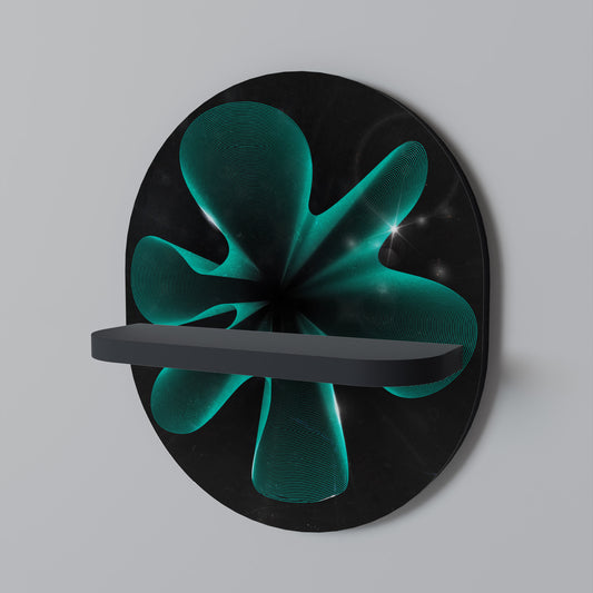 ELECTRIC ILLUSION Oval konsthylla i svart finish