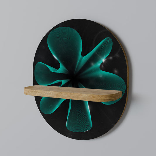 ELEKTRISK ILLUSION Oval konsthylla i ekeffekt