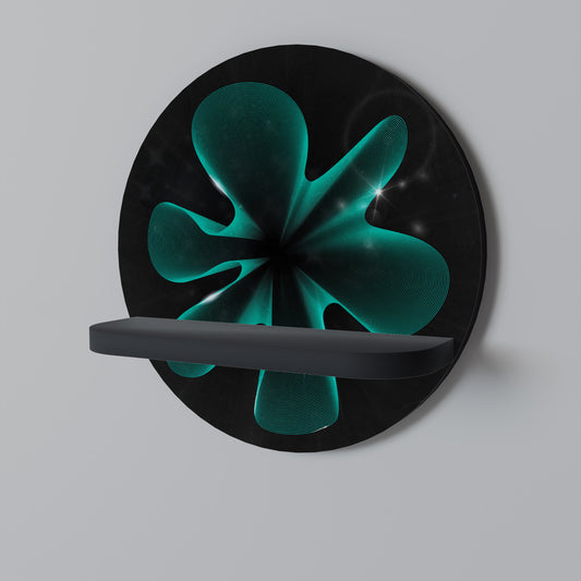 ELECTRIC ILLUSION Rund konsthylla i svart finish