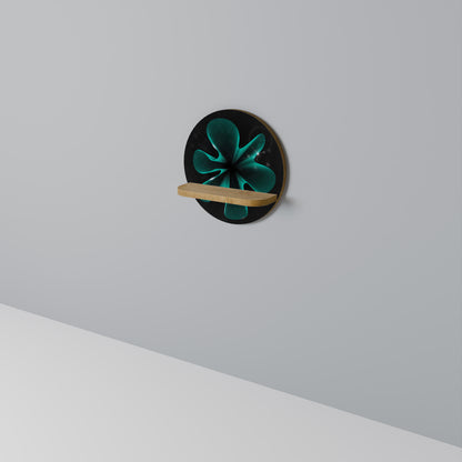 ELECTRIC ILLUSION Round Art Shelf In Oak Effect