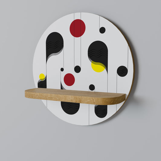 DOT-TO-DOT LULLABY Round Art Shelf In Oak Effect