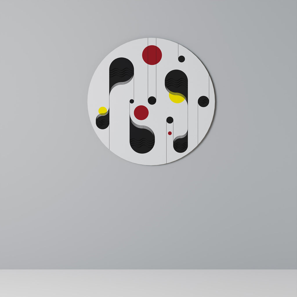 Rund väggdekoration med PUNKT-TILL-PUNKT-VAGGVISA