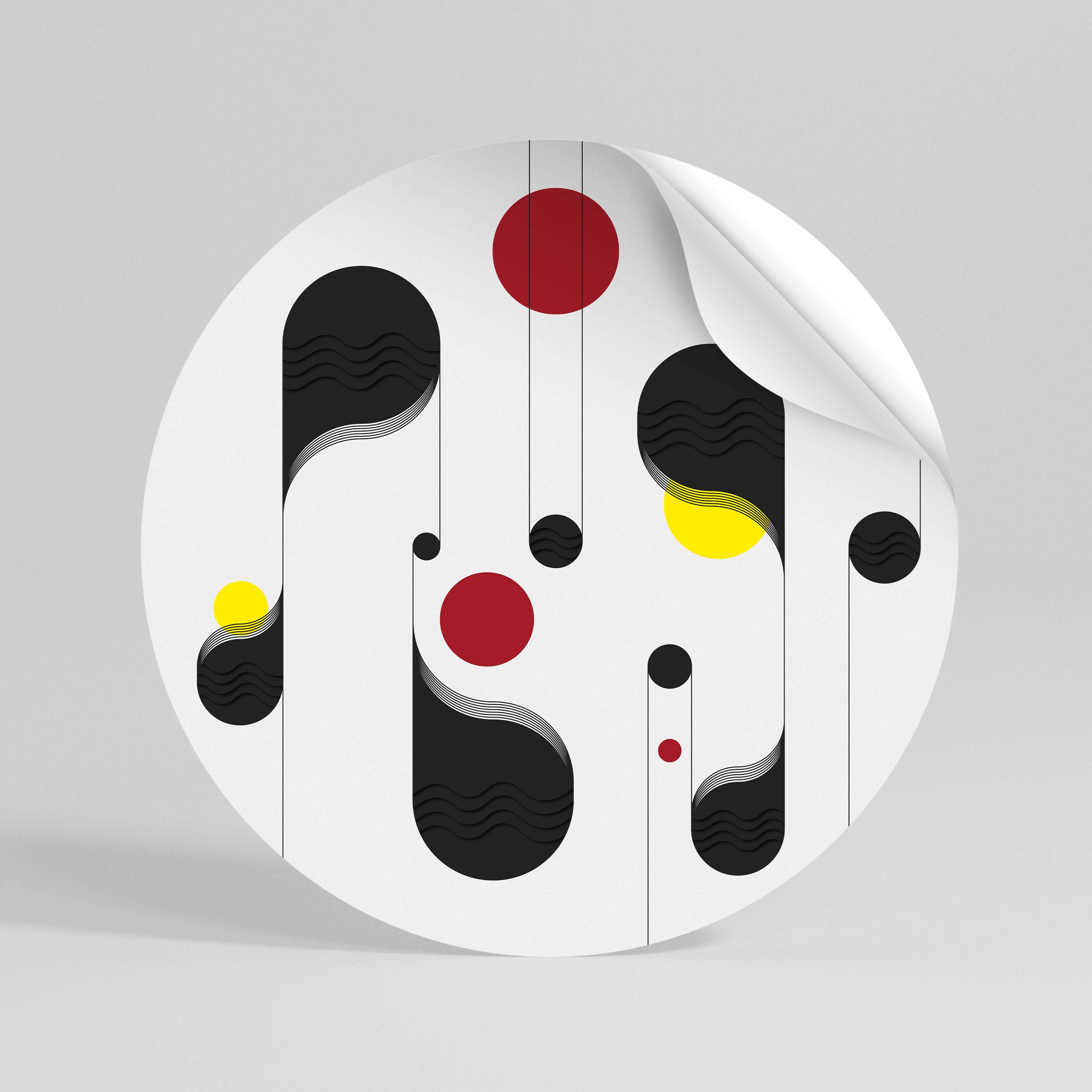 DOT-TO-DOT LULLABY Peel and Stick Round Sticker