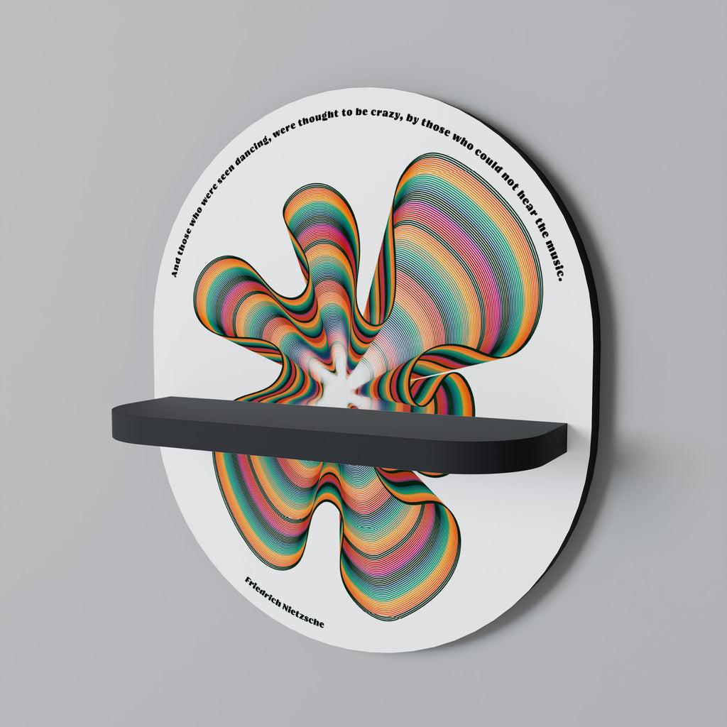NOSTALGIC ECHOES [SWE] Oval konsthylla i svart finish