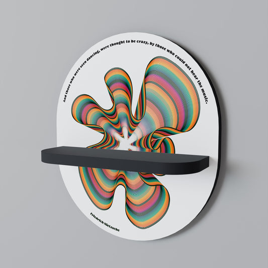 NOSTALGIC ECHOES [SWE] Oval konsthylla i svart finish