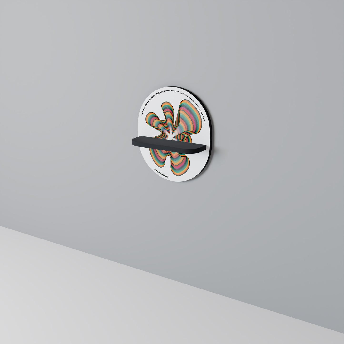 NOSTALGIC ECHOES [SWE] Oval konsthylla i svart finish