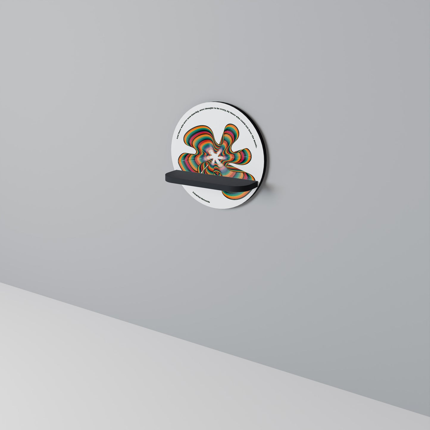 NOSTALGIC ECHOES [SWE] Rund konsthylla i svart finish