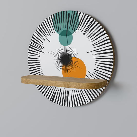 CHROMALINE CREATION Round Art Shelf In Oak Effect