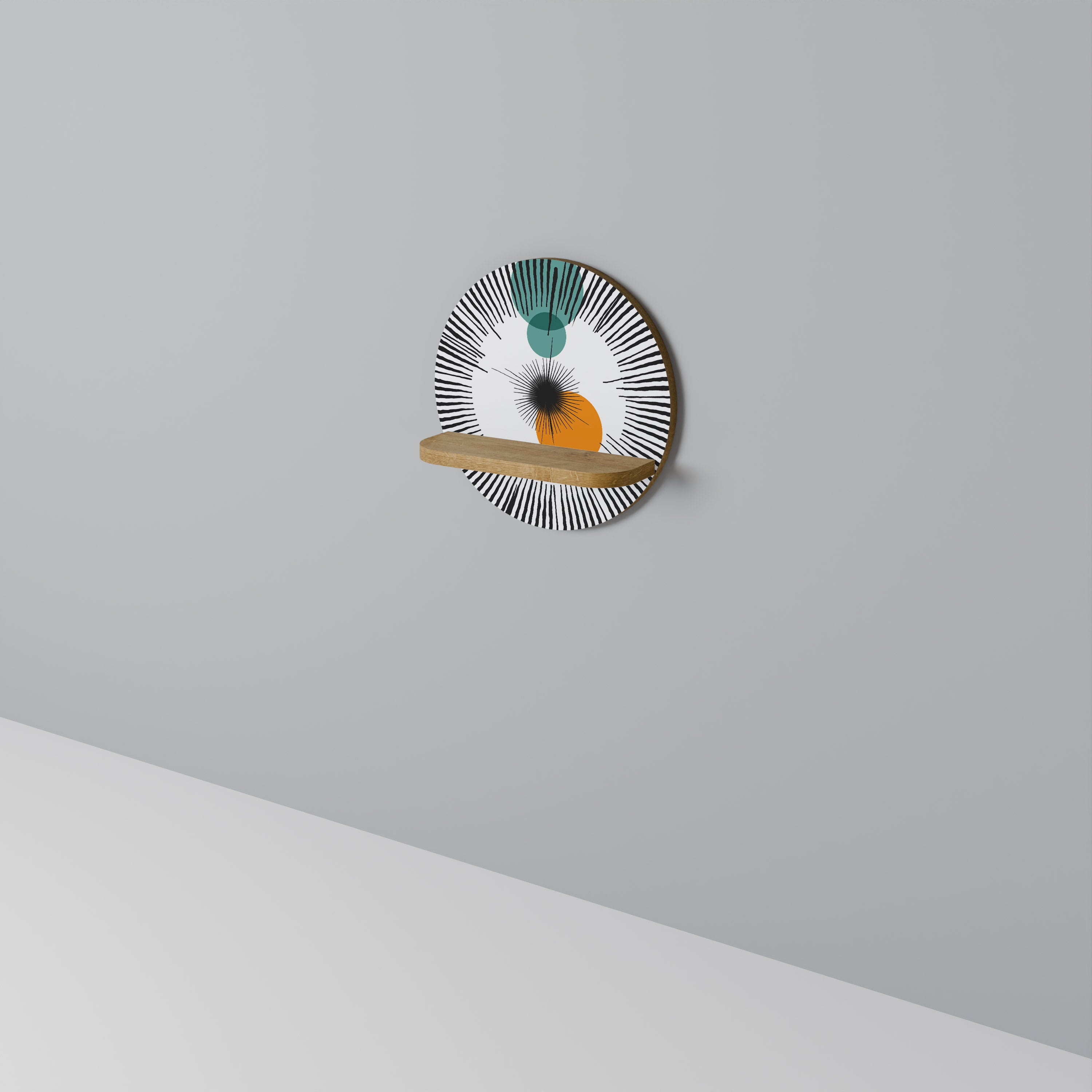 CHROMALINE CREATION Rund Konsthylla I Ekeffekt