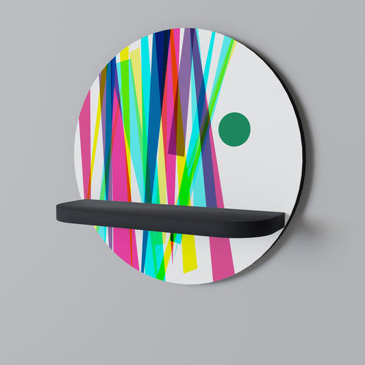 WHIMSY NEON Rund konsthylla i svart finish