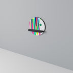 WHIMSY NEON Rund konsthylla i svart finish