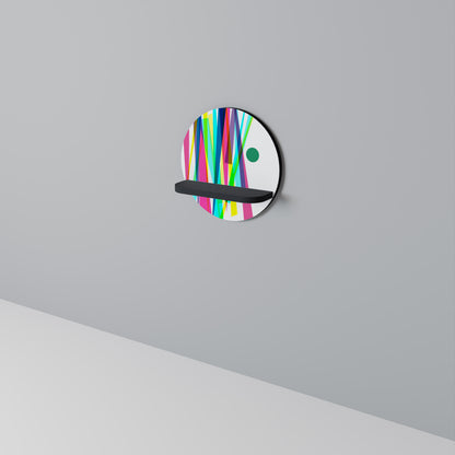 WHIMSY NEON Rund konsthylla i svart finish
