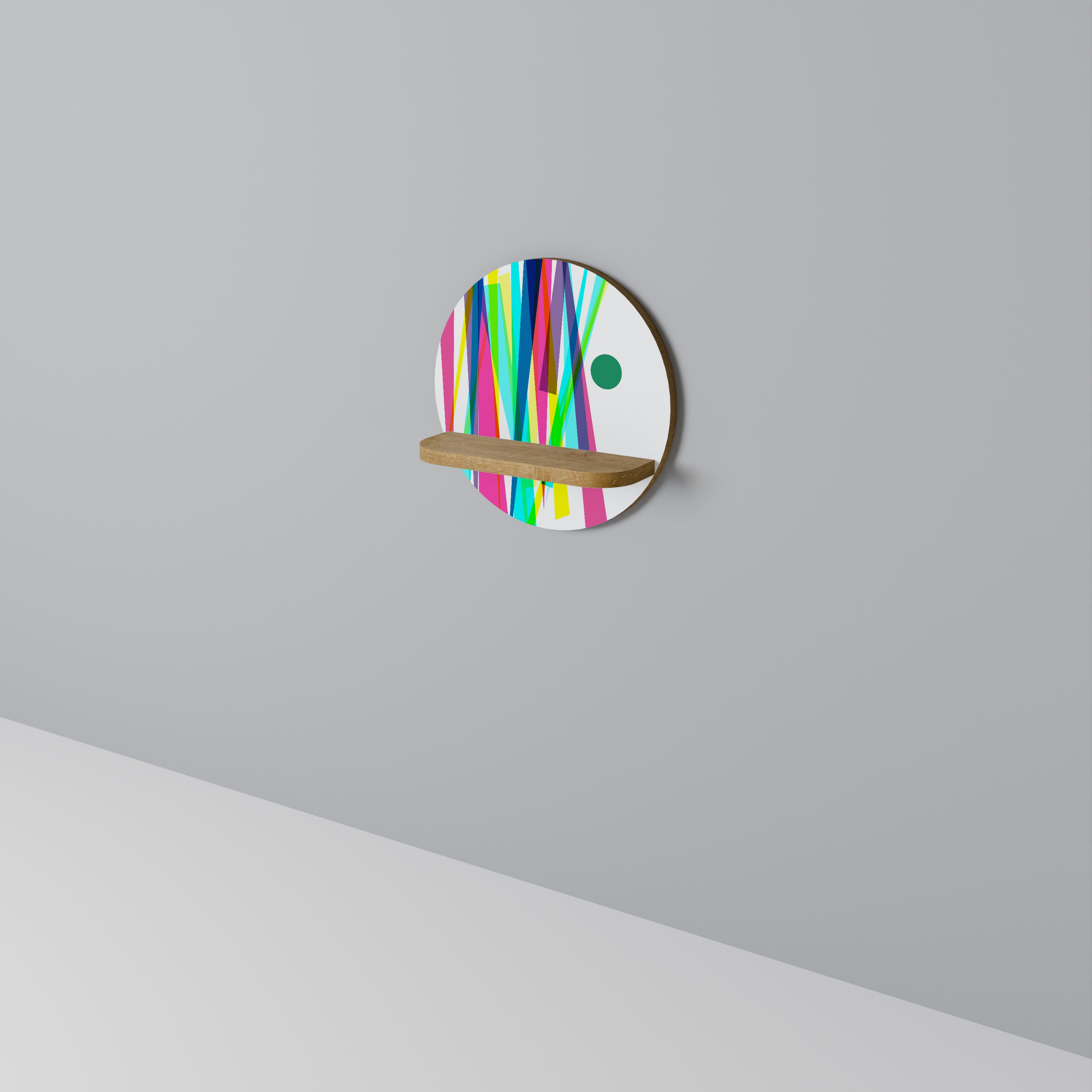 WHIMSY NEON Rund Konsthylla I Ekeffekt