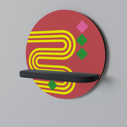 LOST IN CHROMA Rund konsthylla i svart finish