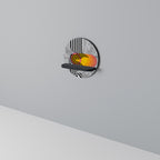 WHIMSICAL WAVES Round Art Shelf In Black Finish