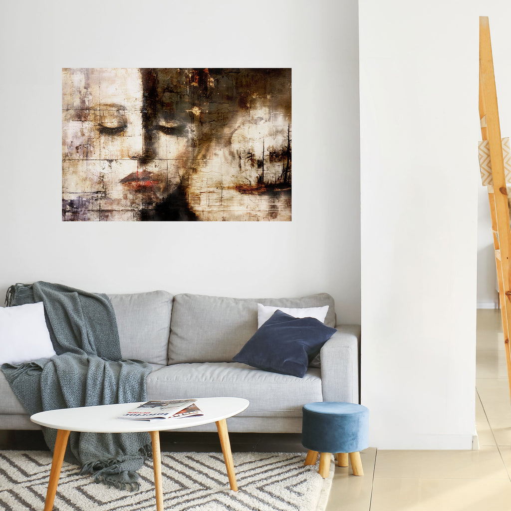FÅNGAD LUGN Horisontell Poster med självhäftande text