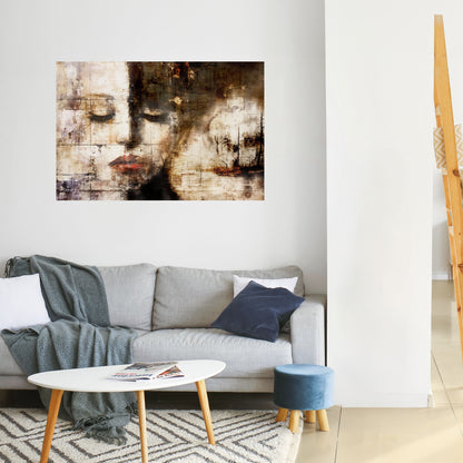 FÅNGAD LUGN Horisontell Poster med självhäftande text