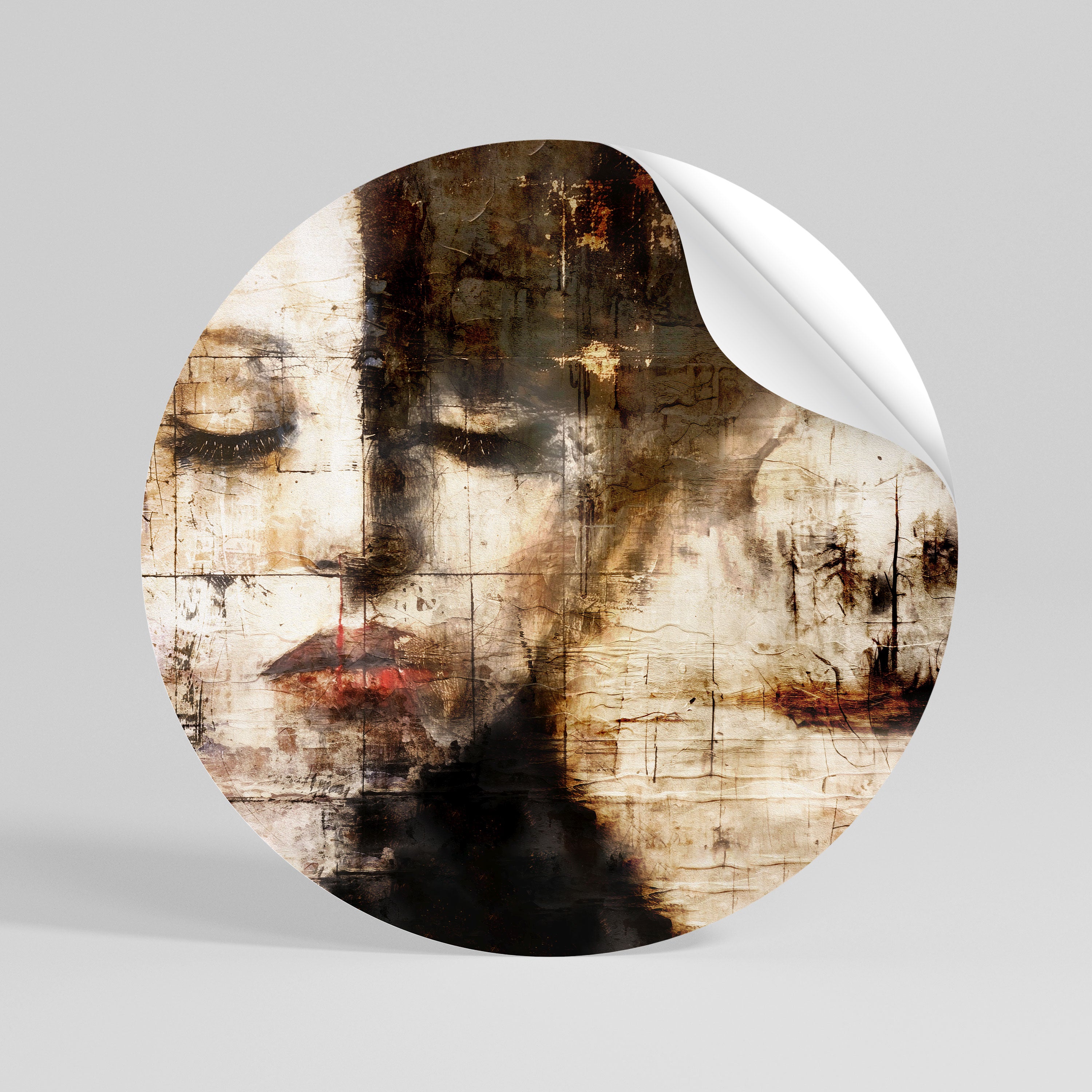 CAPTURED SERENITY Peel and Stick Round Sticker